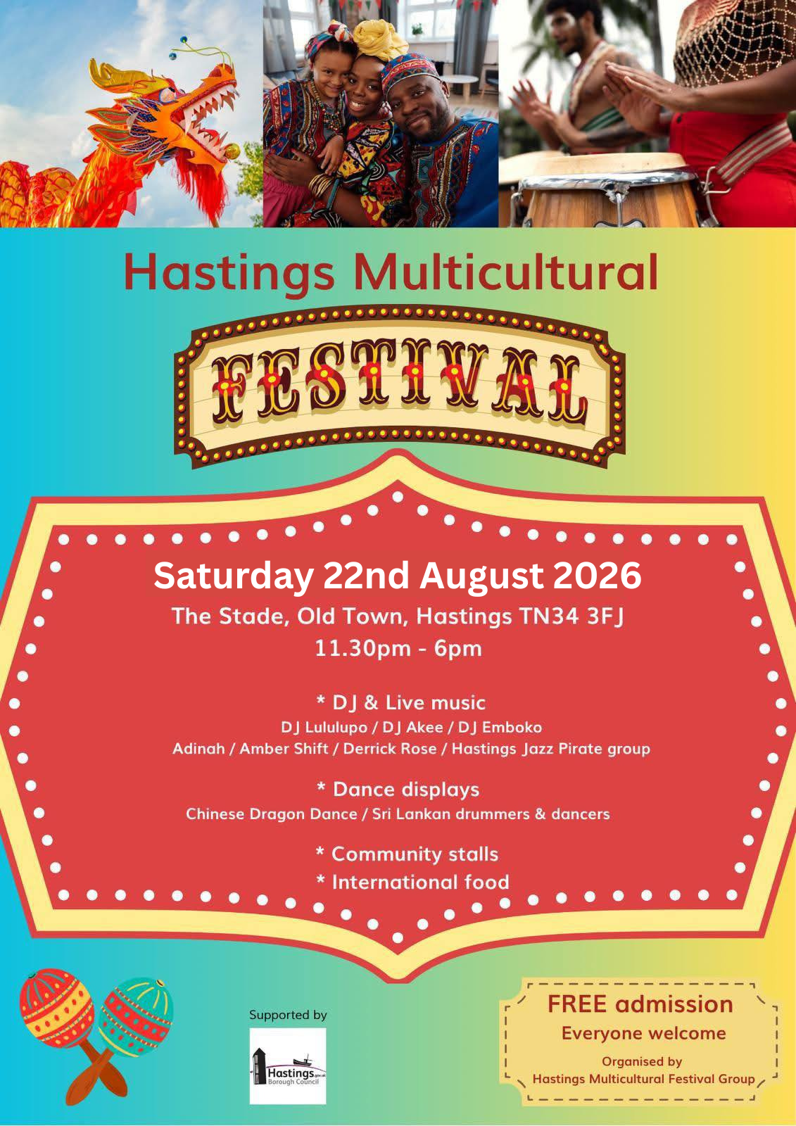 Hastings multi cultural festival saturday 22nd august 2026